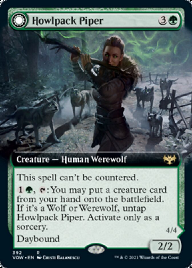 Howlpack Piper // Wildsong Howler (Extended Art) [Innistrad: Crimson Vow] | Card Merchant Takapuna