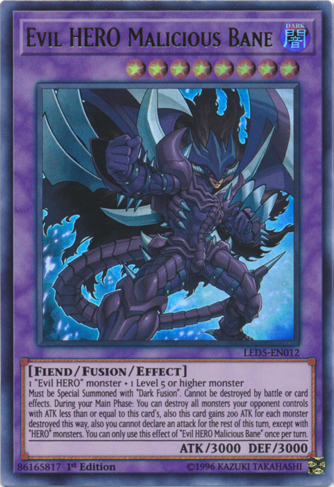 Evil Hero Malicious Bane [LED5-EN012] Ultra Rare | Card Merchant Takapuna