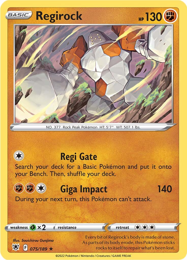 Regirock (075/189) [Sword & Shield: Astral Radiance] | Card Merchant Takapuna