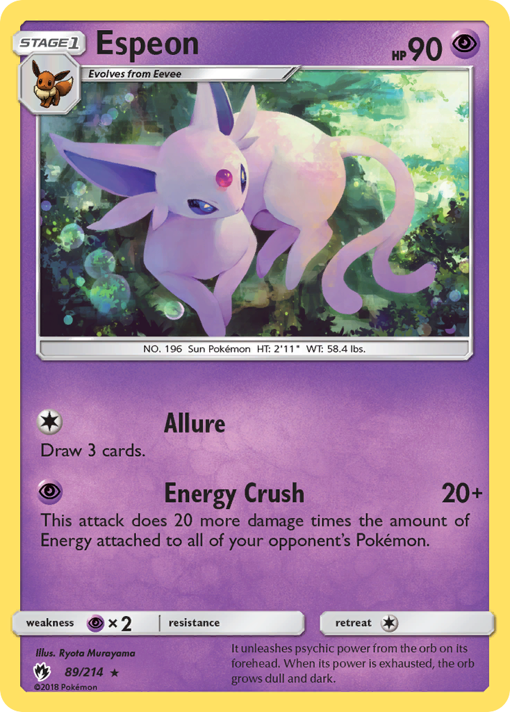 Espeon (89/214) [Sun & Moon: Lost Thunder] | Card Merchant Takapuna