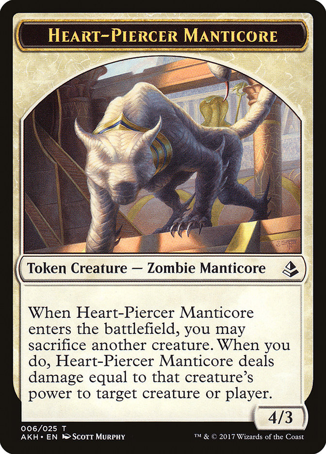 Heart-Piercer Manticore Token [Amonkhet Tokens] | Card Merchant Takapuna