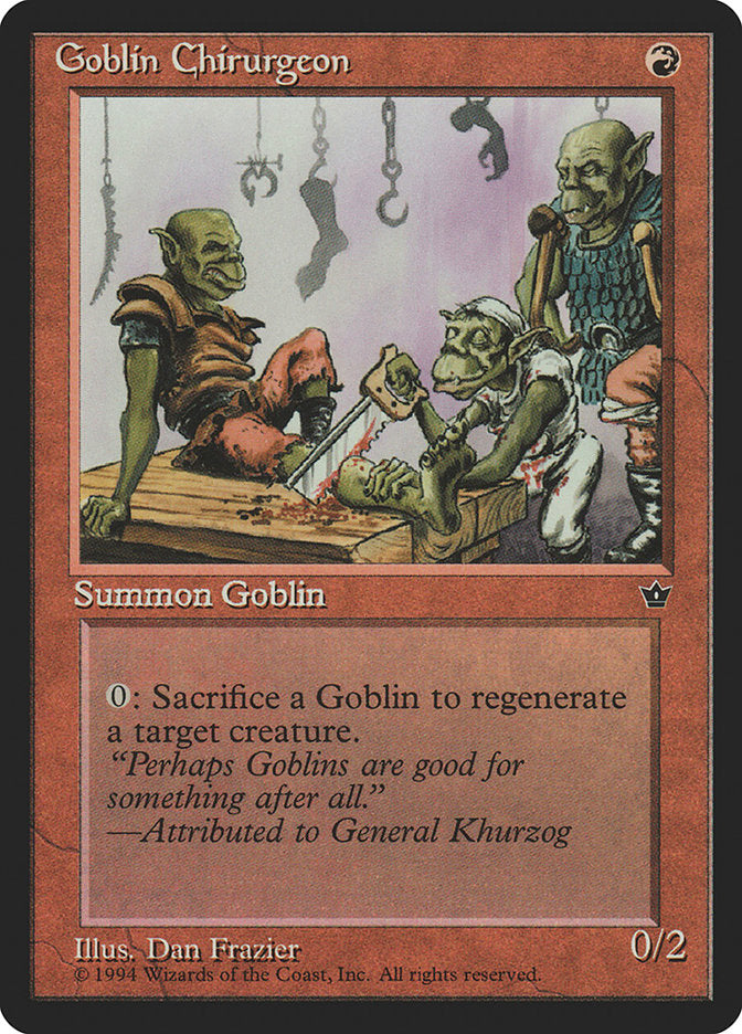 Goblin Chirurgeon (Dan Frazier) [Fallen Empires] | Card Merchant Takapuna