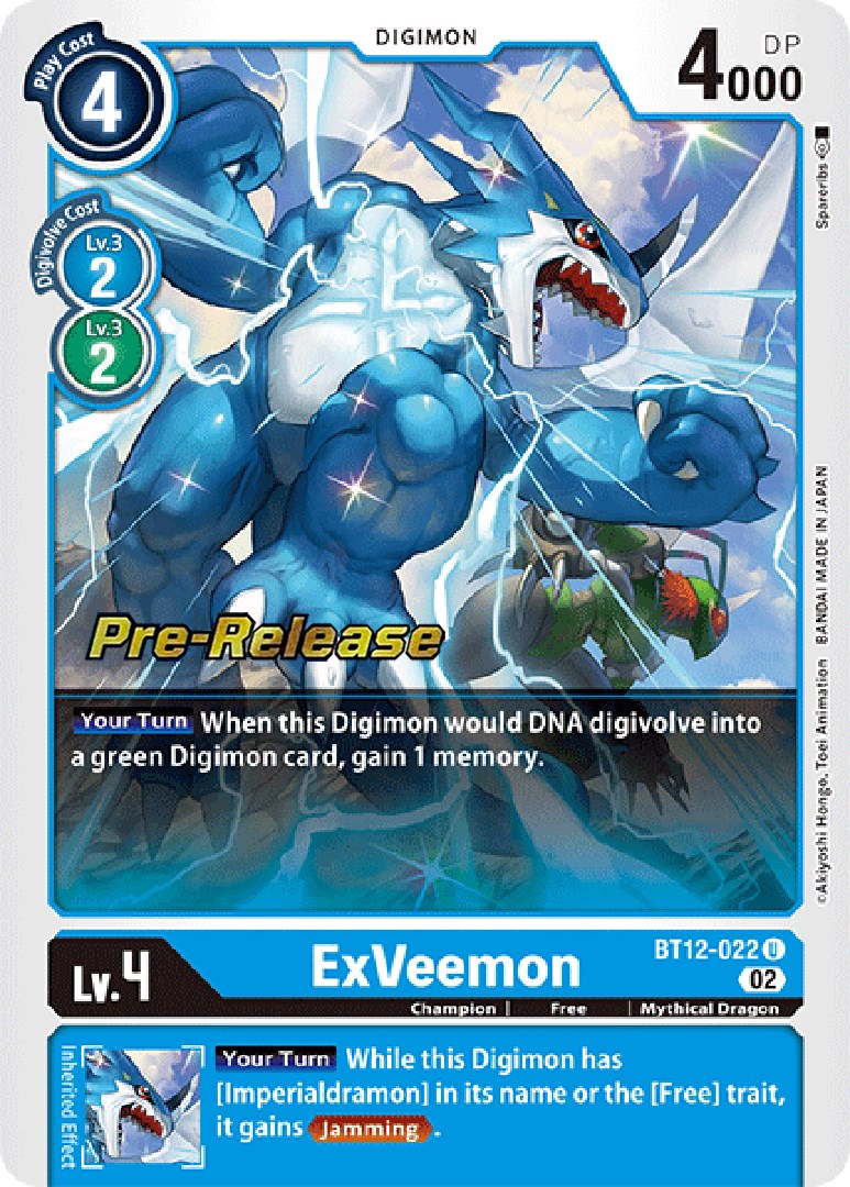 ExVeemon [BT12-022] [Across Time Pre-Release Cards] | Card Merchant Takapuna