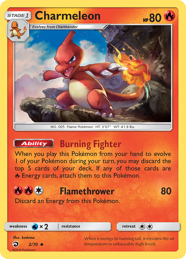 Charmeleon (2/70) [Sun & Moon: Dragon Majesty] | Card Merchant Takapuna