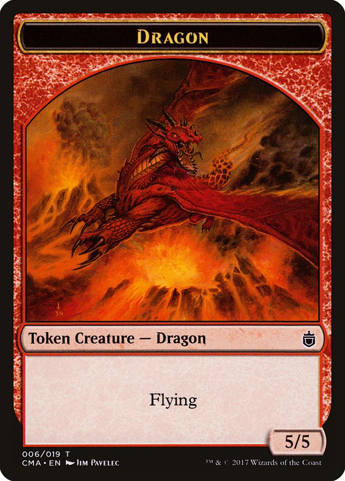 Dragon Token [Commander Anthology Tokens] | Card Merchant Takapuna