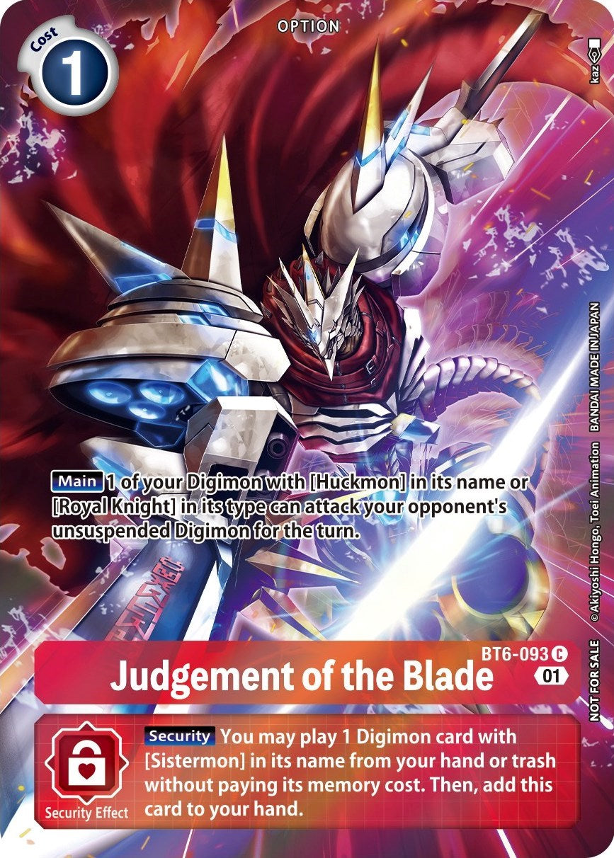 Judgement of the Blade [BT6-093] (Premium Deck Set) [Double Diamond Promos] | Card Merchant Takapuna