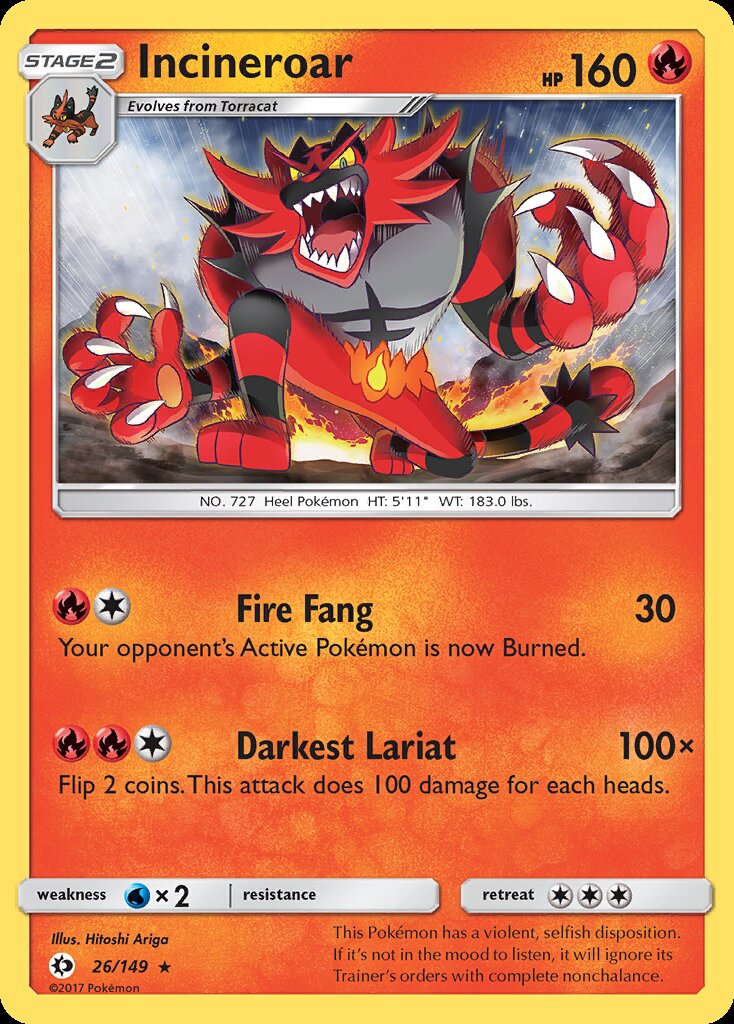 Incineroar (26/149) (Theme Deck Exclusive) [Sun & Moon: Base Set] | Card Merchant Takapuna