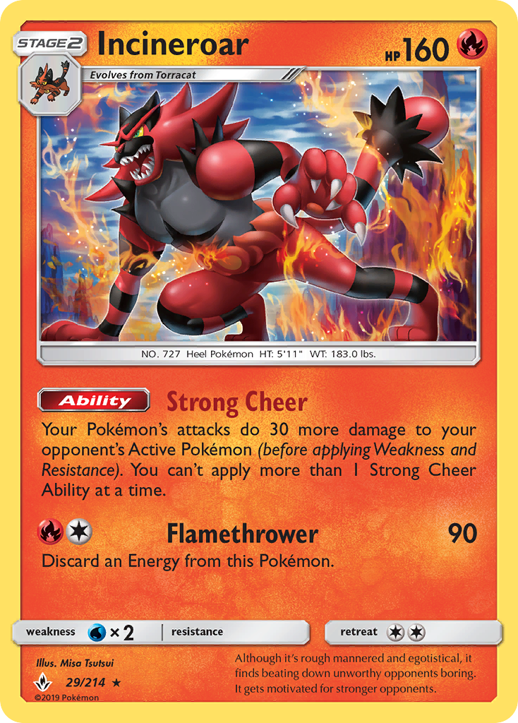 Incineroar (29/214) [Sun & Moon: Unbroken Bonds] | Card Merchant Takapuna