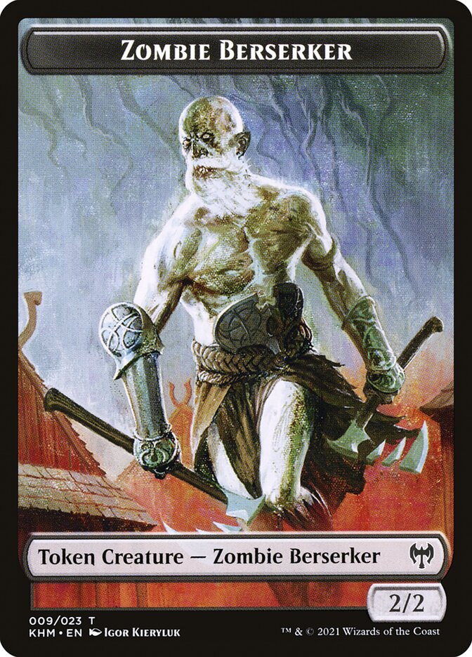 Treasure // Zombie Berserker Double-Sided Token [Kaldheim Tokens] | Card Merchant Takapuna