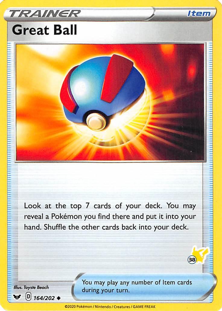 Great Ball (164/202) (Pikachu Stamp #38) [Battle Academy 2022] | Card Merchant Takapuna