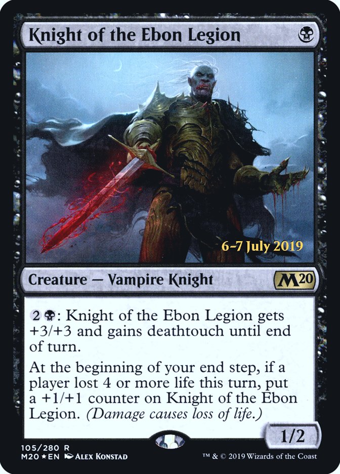 Knight of the Ebon Legion [Core Set 2020 Prerelease Promos] | Card Merchant Takapuna