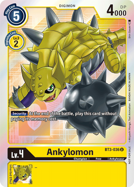 Ankylomon [BT3-036] (Buy-A-Box Promo) [Release Special Booster Ver.1.5 Promos] | Card Merchant Takapuna