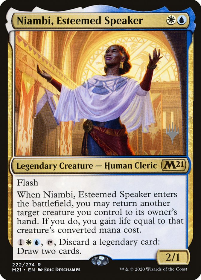 Niambi, Esteemed Speaker (Promo Pack) [Core Set 2021 Promos] | Card Merchant Takapuna