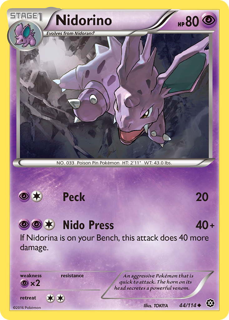 Nidorino (44/114) [XY: Steam Siege] | Card Merchant Takapuna