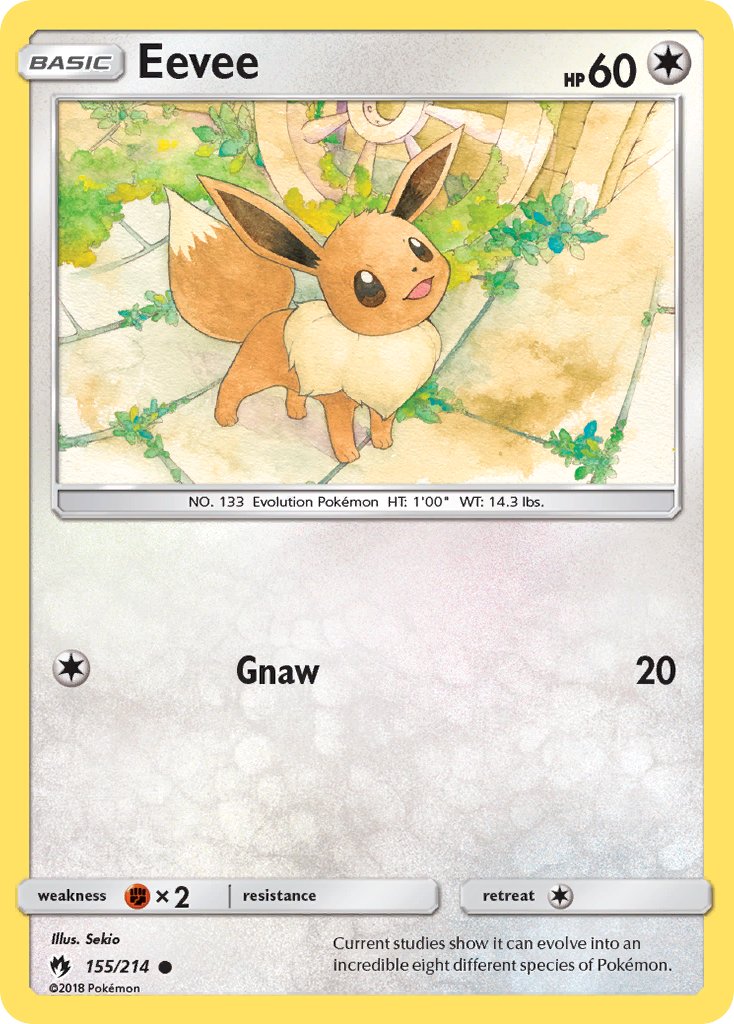 Eevee (155/214) (Let's Play, Eevee Cracked Ice Holo) (Theme Deck Exclusives) [Sun & Moon: Lost Thunder] | Card Merchant Takapuna