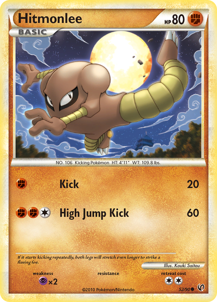 Hitmonlee (52/90) [HeartGold & SoulSilver: Undaunted] | Card Merchant Takapuna