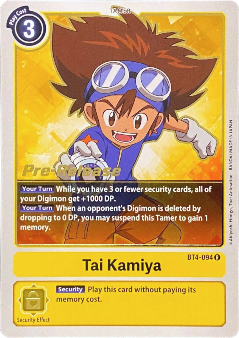 Tai Kamiya [BT4-094] [Great Legend Pre-Release Promos] | Card Merchant Takapuna