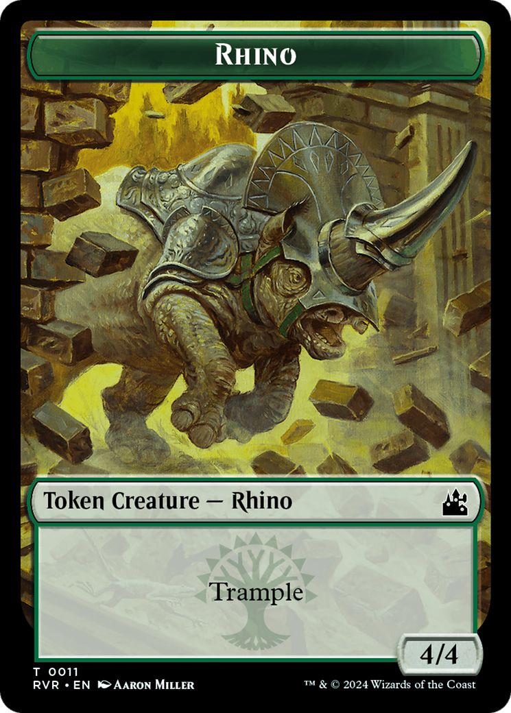 Rhino Token [Ravnica Remastered Tokens] | Card Merchant Takapuna