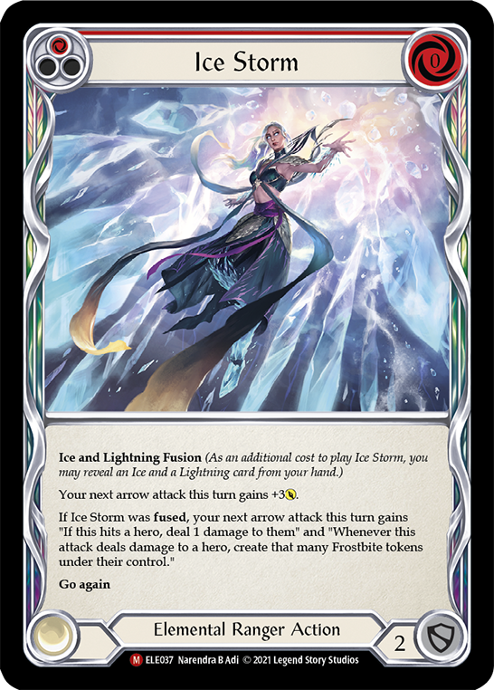 Ice Storm [ELE037] (Tales of Aria)  1st Edition Rainbow Foil | Card Merchant Takapuna