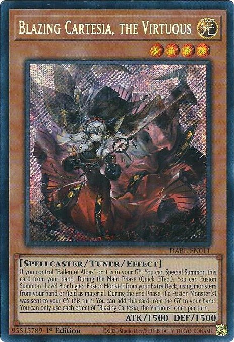 Blazing Cartesia, the Virtuous [DABL-EN011] Secret Rare | Card Merchant Takapuna