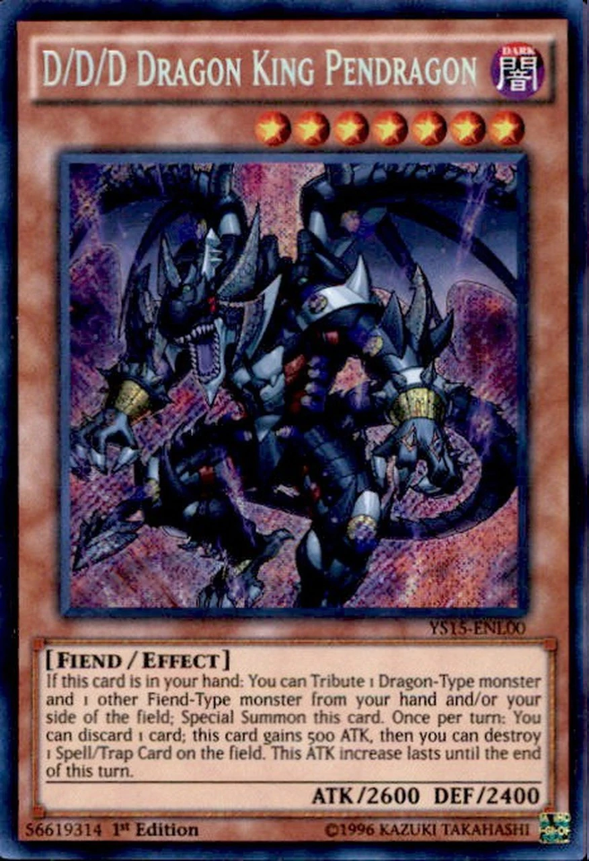 D/D/D Dragon King Pendragon [YS15-ENL00] Secret Rare | Card Merchant Takapuna