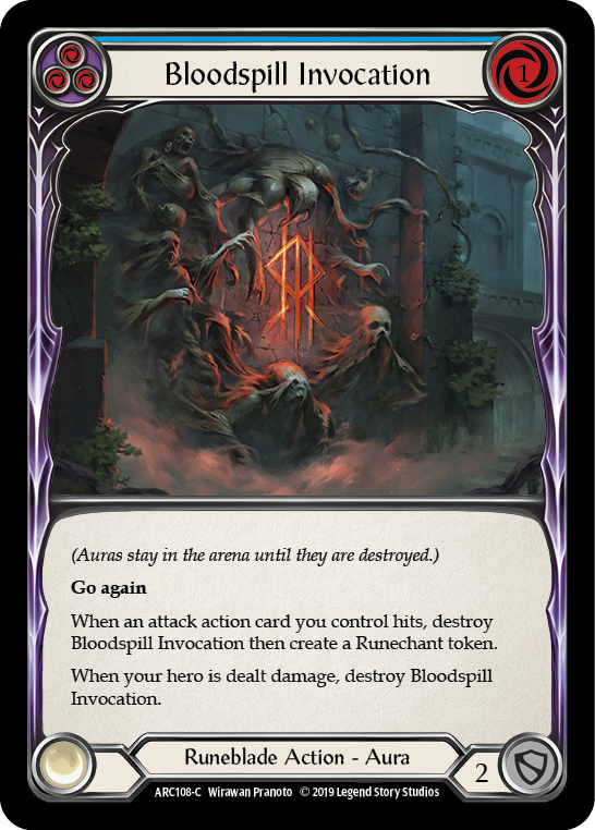 Bloodspill Invocation (Blue) [ARC108-C] (Arcane Rising)  1st Edition Rainbow Foil | Card Merchant Takapuna