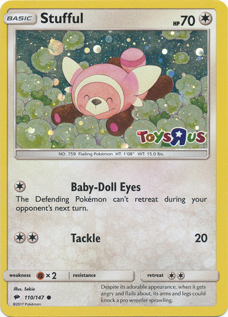 Stufful (110/147) (Toys R Us Promo) [Sun & Moon: Burning Shadows] | Card Merchant Takapuna