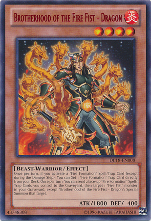 Brotherhood of the Fire Fist - Dragon (Red) [DL18-EN008] Rare | Card Merchant Takapuna