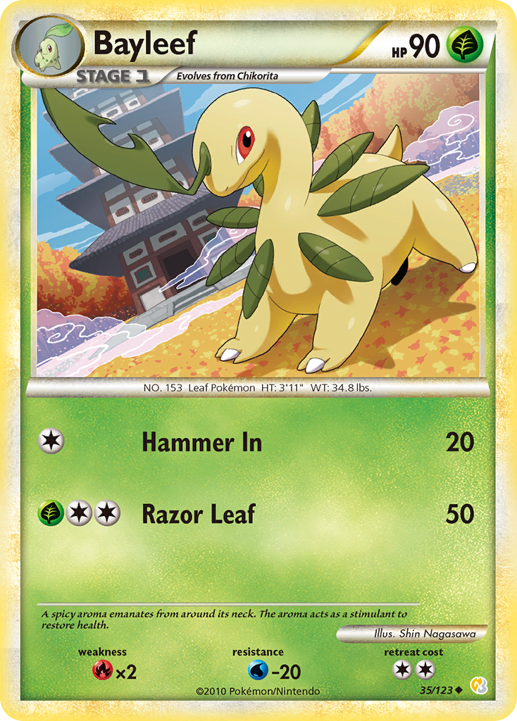 Bayleef (35/123) [HeartGold & SoulSilver: Base Set] | Card Merchant Takapuna