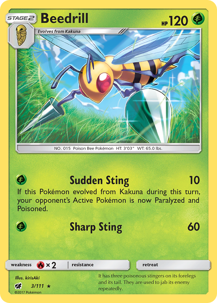 Beedrill (3/111) [Sun & Moon: Crimson Invasion] | Card Merchant Takapuna