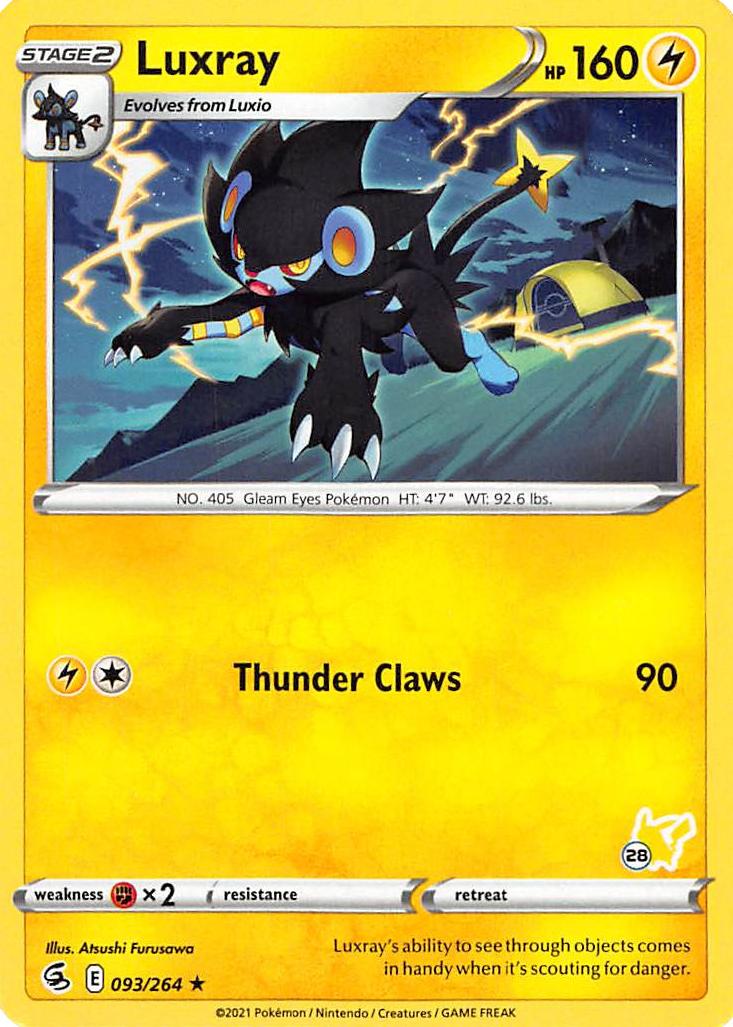 Luxray (093/264) (Pikachu Stamp #28) [Battle Academy 2022] | Card Merchant Takapuna