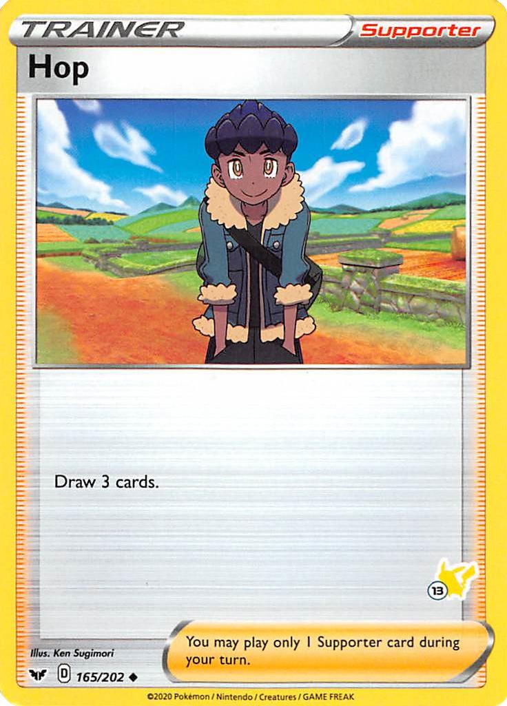 Hop (165/202) (Pikachu Stamp #13) [Battle Academy 2022] | Card Merchant Takapuna