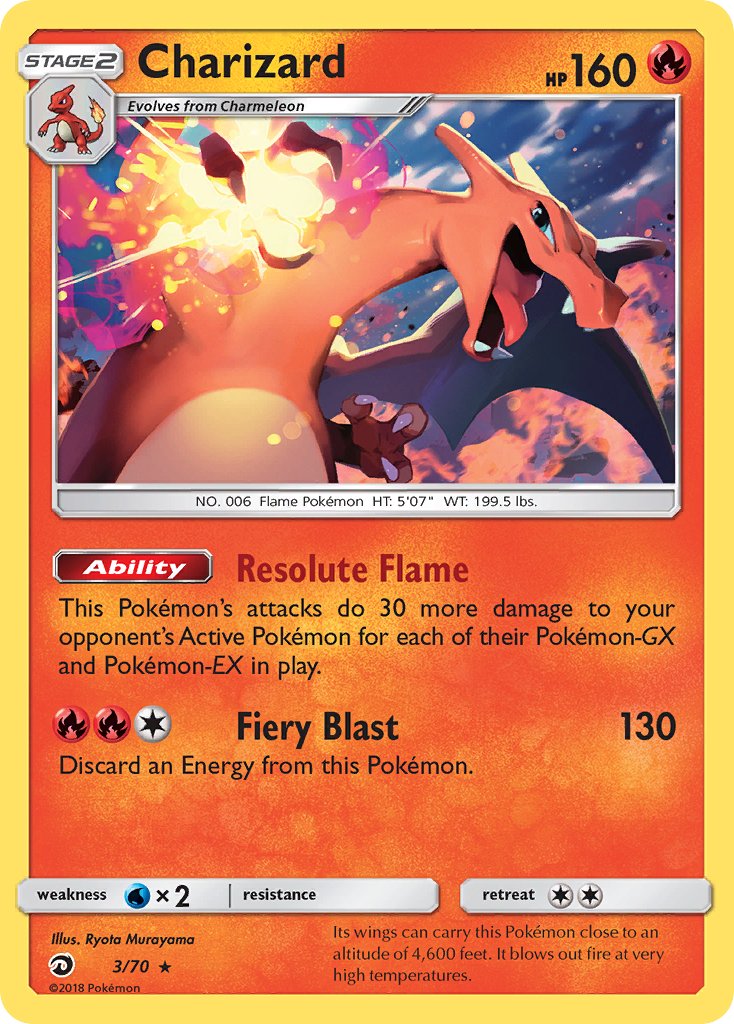 Charizard (3/70) (Let's Play, Eevee) (Theme Deck Exclusive) [Sun & Moon: Dragon Majesty] | Card Merchant Takapuna