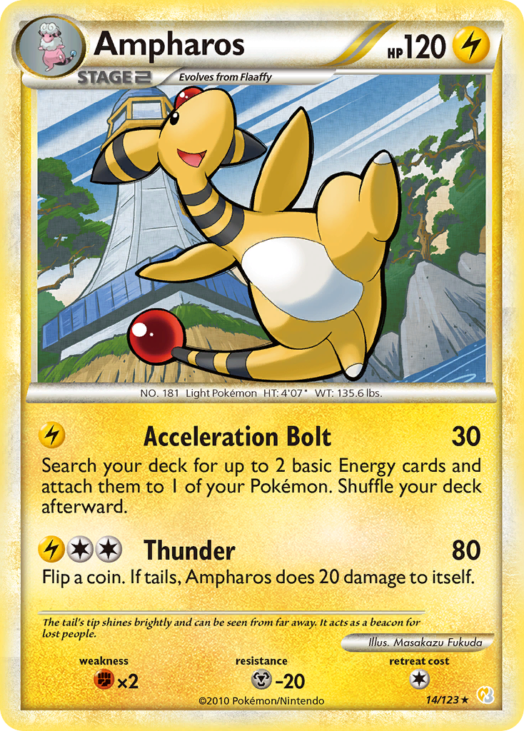 Ampharos (14/123) [HeartGold & SoulSilver: Base Set] | Card Merchant Takapuna