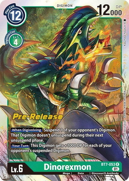 Dinorexmon [BT7-053] [Next Adventure Pre-Release Cards] | Card Merchant Takapuna