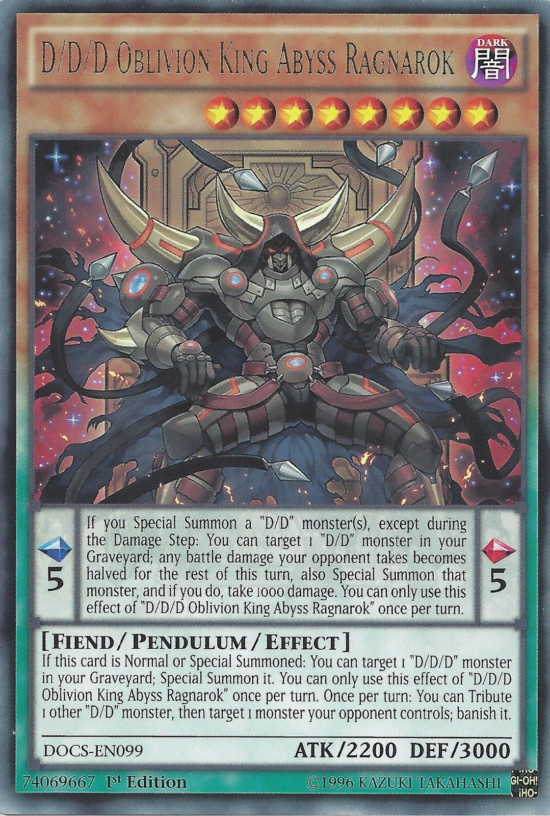 D/D/D Oblivion King Abyss Ragnarok [DOCS-EN099] Rare | Card Merchant Takapuna