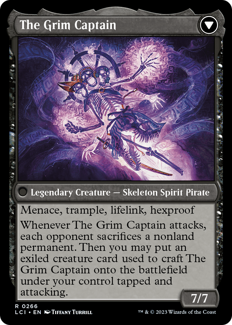 Throne of the Grim Captain // The Grim Captain [The Lost Caverns of Ixalan Prerelease Cards] | Card Merchant Takapuna