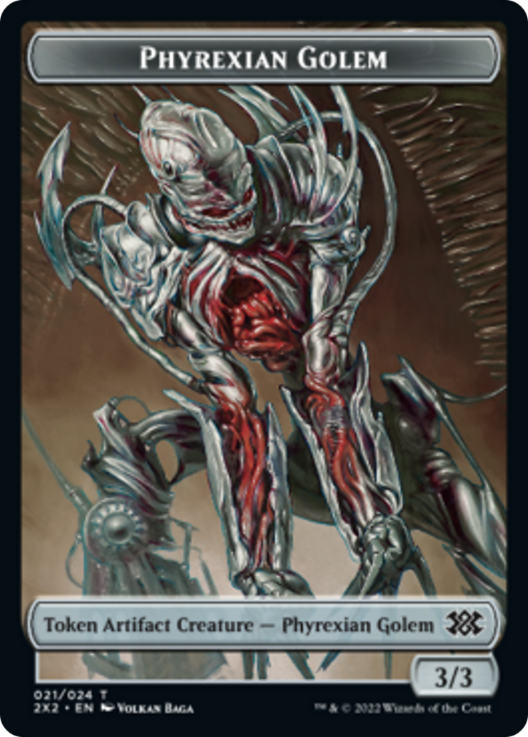 Elemental // Phyrexian Golem Double-Sided Token [Double Masters 2022 Tokens] | Card Merchant Takapuna