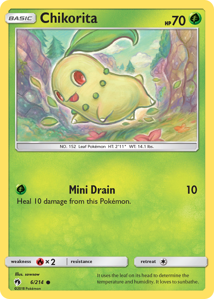 Chikorita (6/214) [Sun & Moon: Lost Thunder] | Card Merchant Takapuna