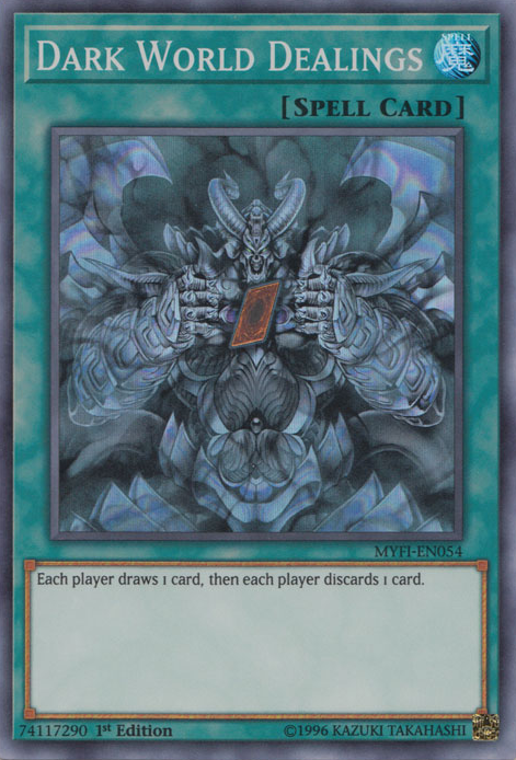 Dark World Dealings [MYFI-EN054] Super Rare | Card Merchant Takapuna