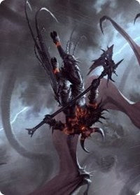 Burning-Rune Demon Art Card [Kaldheim Art Series] | Card Merchant Takapuna