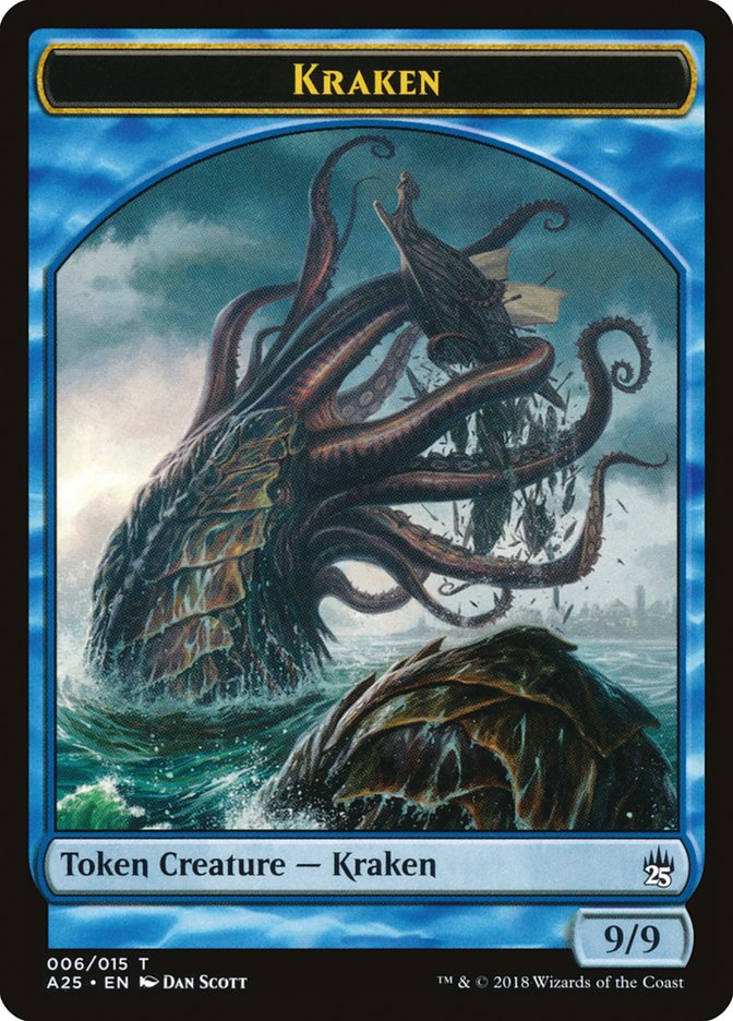 Fish // Kraken Double-Sided Token [Masters 25 Tokens] | Card Merchant Takapuna