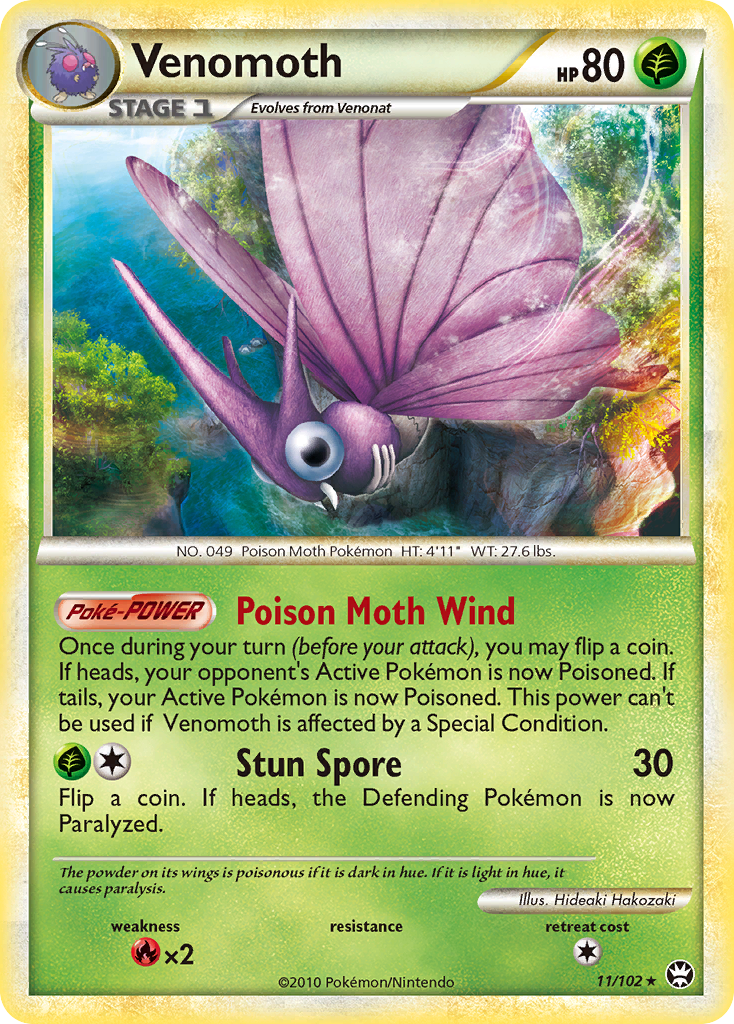 Venomoth (11/102) [HeartGold & SoulSilver: Triumphant] | Card Merchant Takapuna