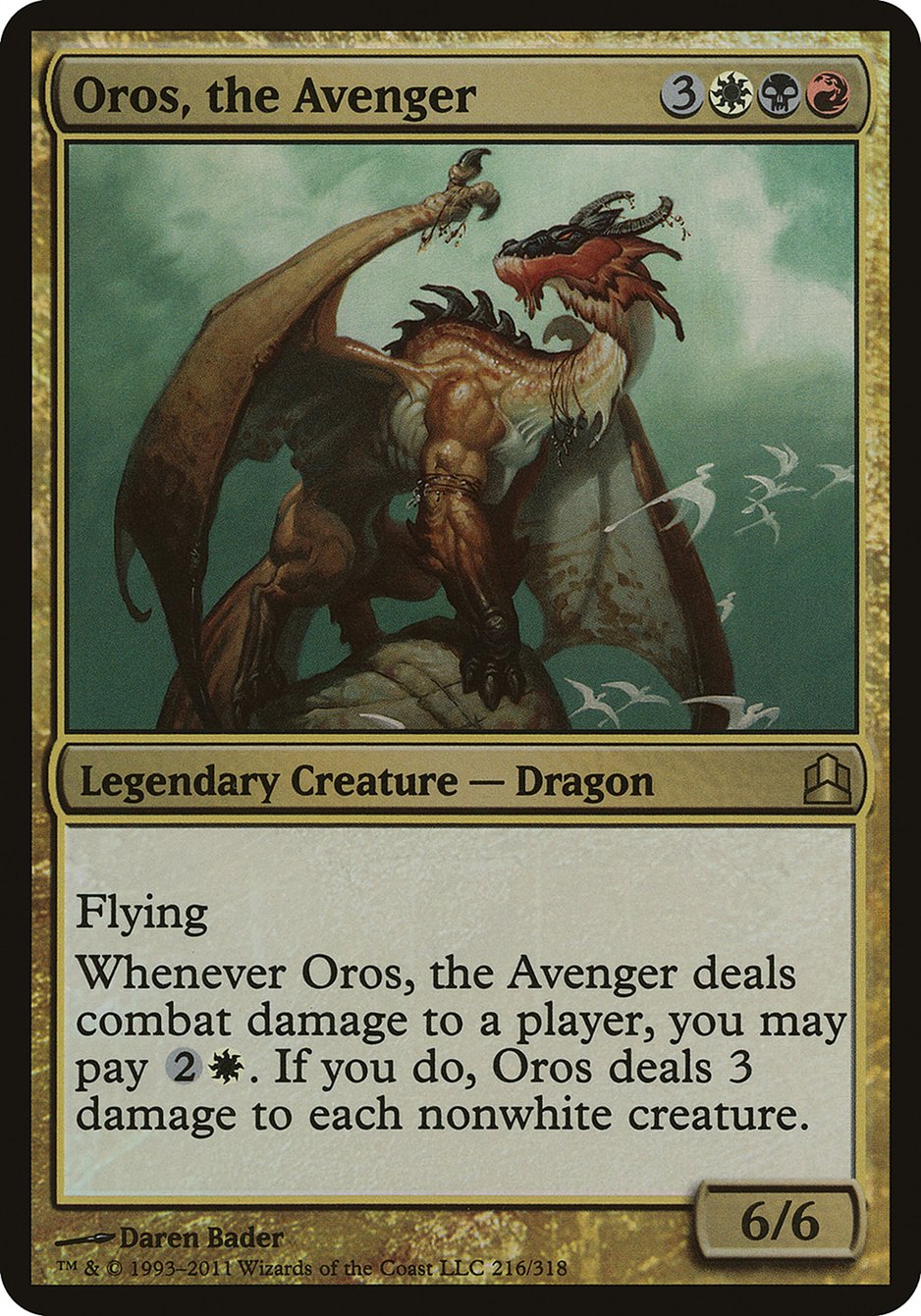 Oros, the Avenger (Oversized) [Commander 2011 Oversized] | Card Merchant Takapuna