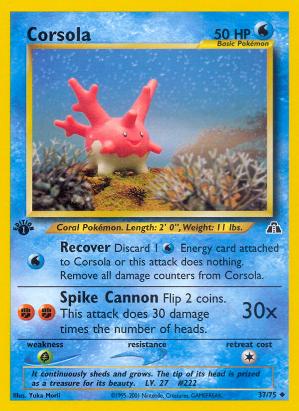 Corsola (37/75) [Neo Discovery 1st Edition] | Card Merchant Takapuna