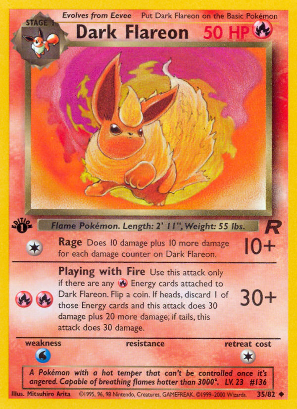 Dark Flareon (35/82) [Team Rocket 1st Edition] | Card Merchant Takapuna