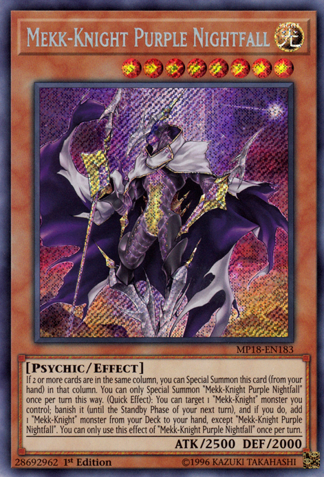 Mekk-Knight Purple Nightfall [MP18-EN183] Secret Rare | Card Merchant Takapuna