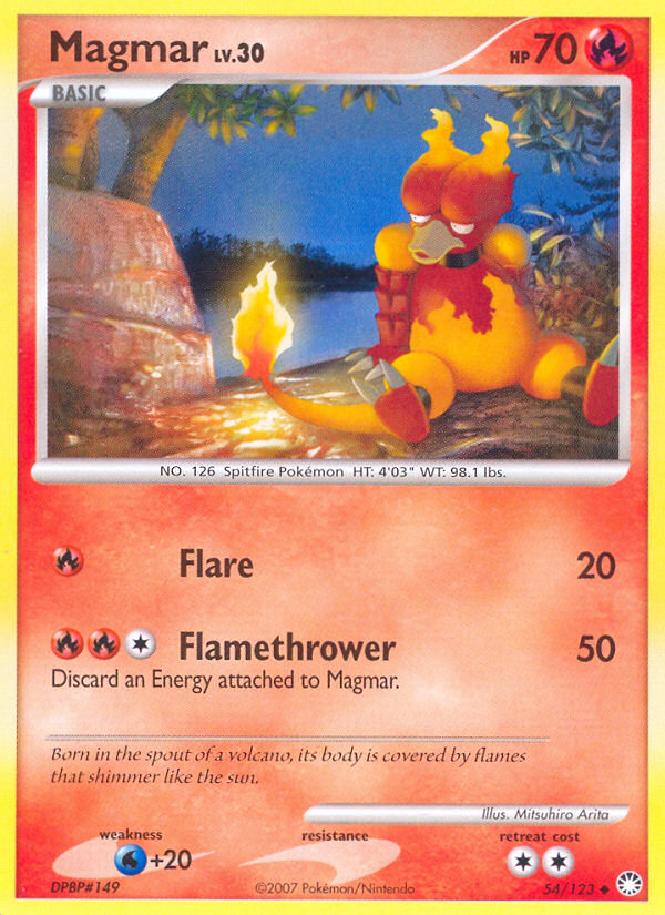 Magmar (54/123) [Diamond & Pearl: Mysterious Treasures] | Card Merchant Takapuna