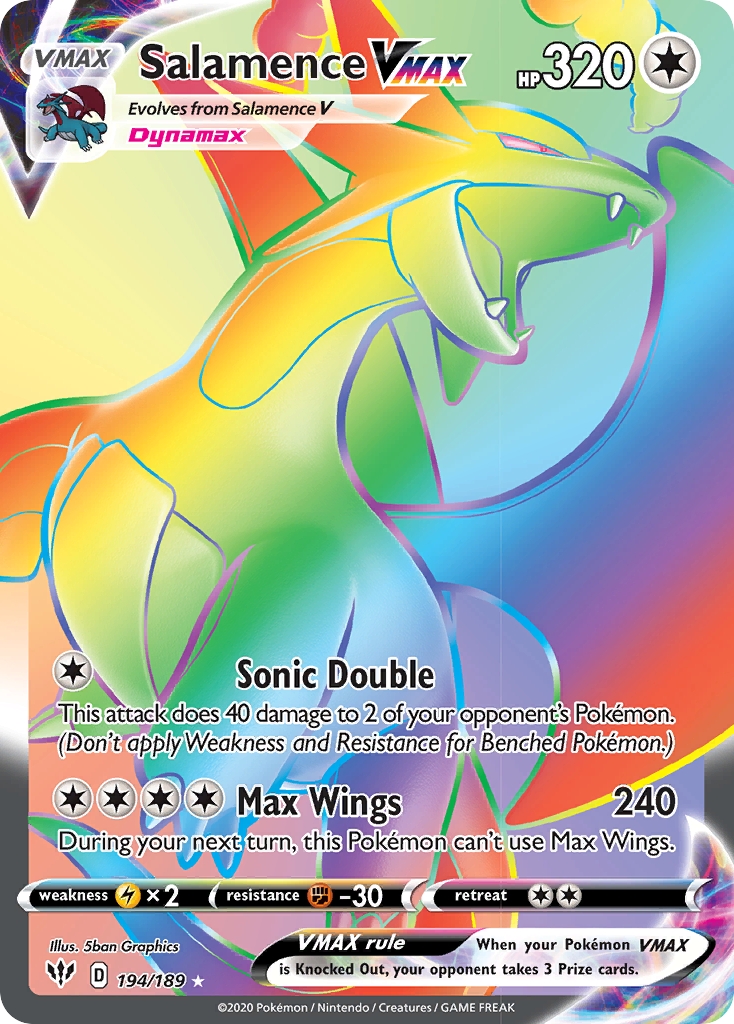 Salamence VMAX (194/189) [Sword & Shield: Darkness Ablaze] | Card Merchant Takapuna