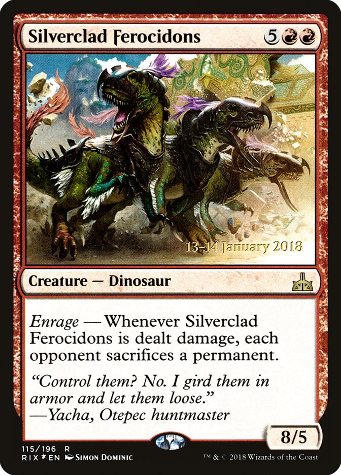 Silverclad Ferocidons [Rivals of Ixalan Prerelease Promos] | Card Merchant Takapuna